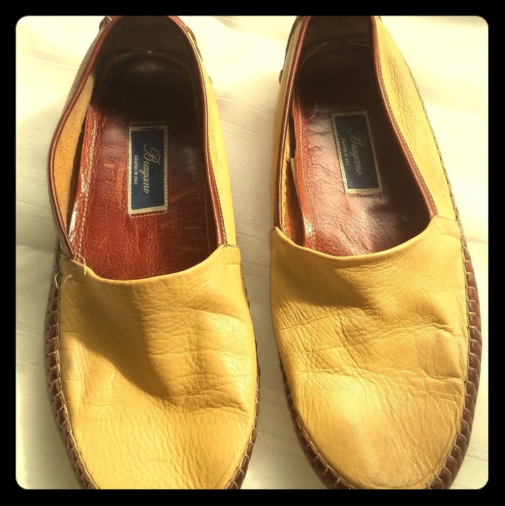 *PRE-LOVED* Bragano Yellow/Tan Leather Drivers